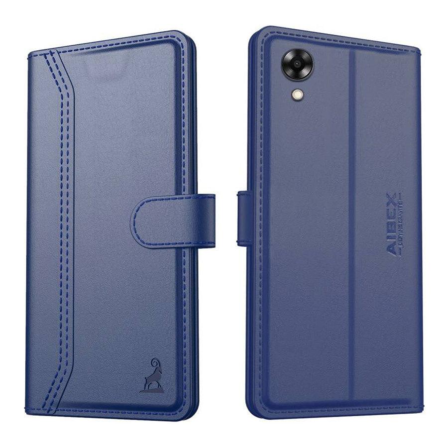 Oppo A17k Aibex PU Leather Flip Cover Foldable Stand & Pocket Magnetic Closure - Aibex